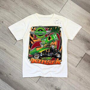 Rare 2008 Signed Steve Kinser World Of Outlaws Champion Sprint Car T-Shirt Small